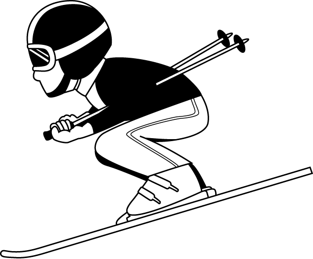 Downhill Skier Vector Illustration PNG