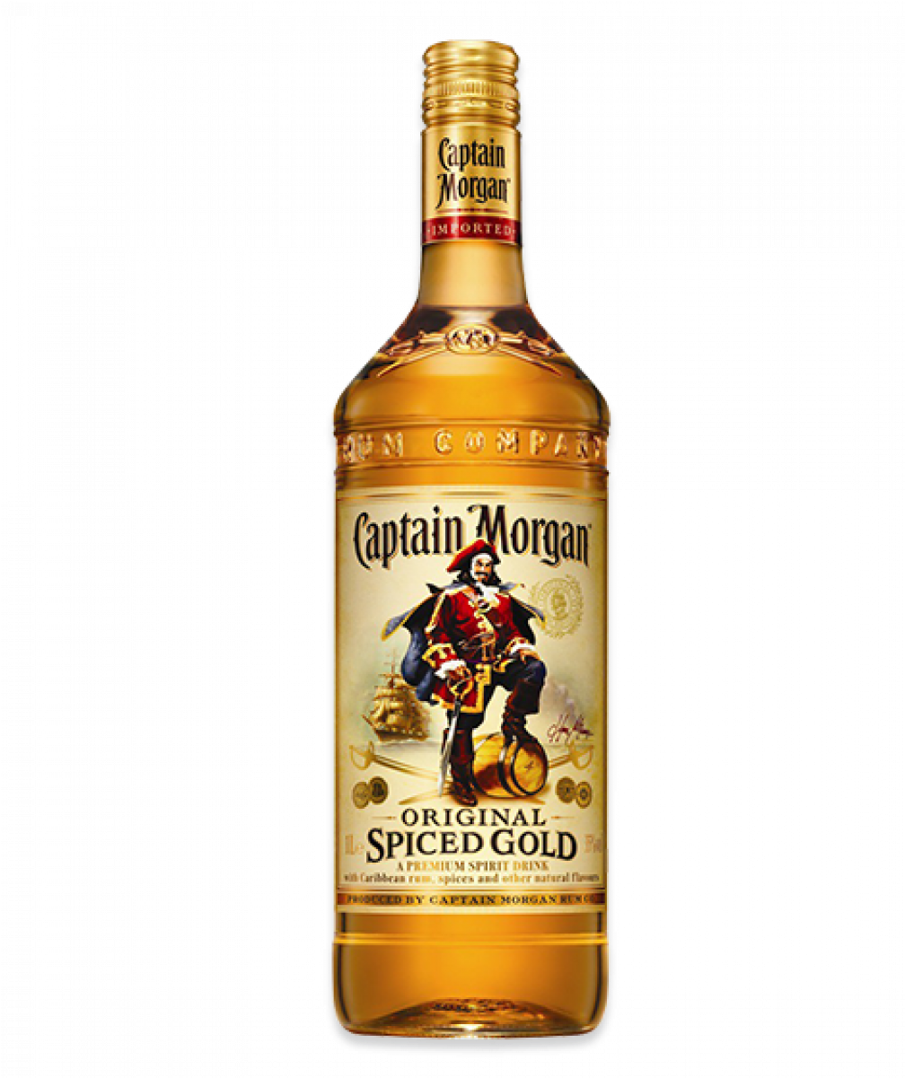 Captain Morgan Original Spiced Gold Rum Bottle PNG