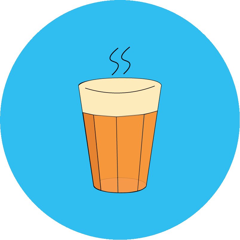 Steaming Chai Glass Vector Illustration PNG