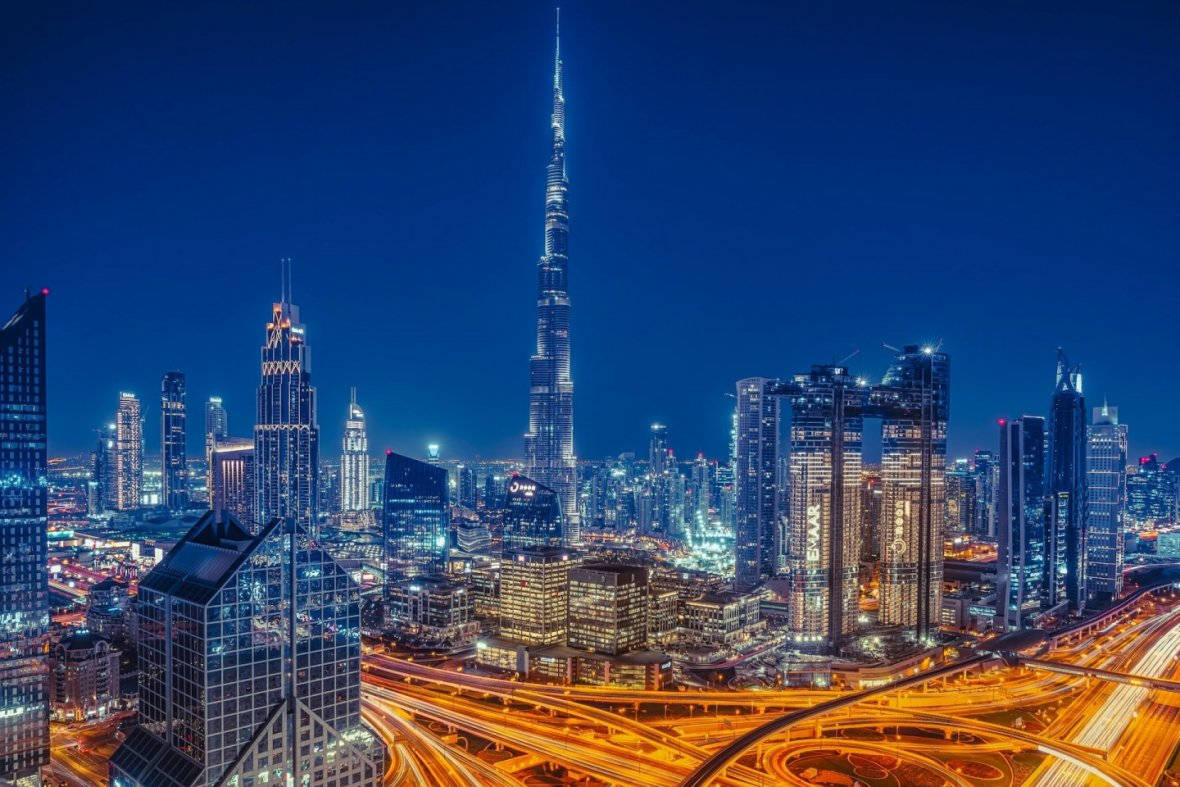 Downtown Dubai At Night Wallpaper