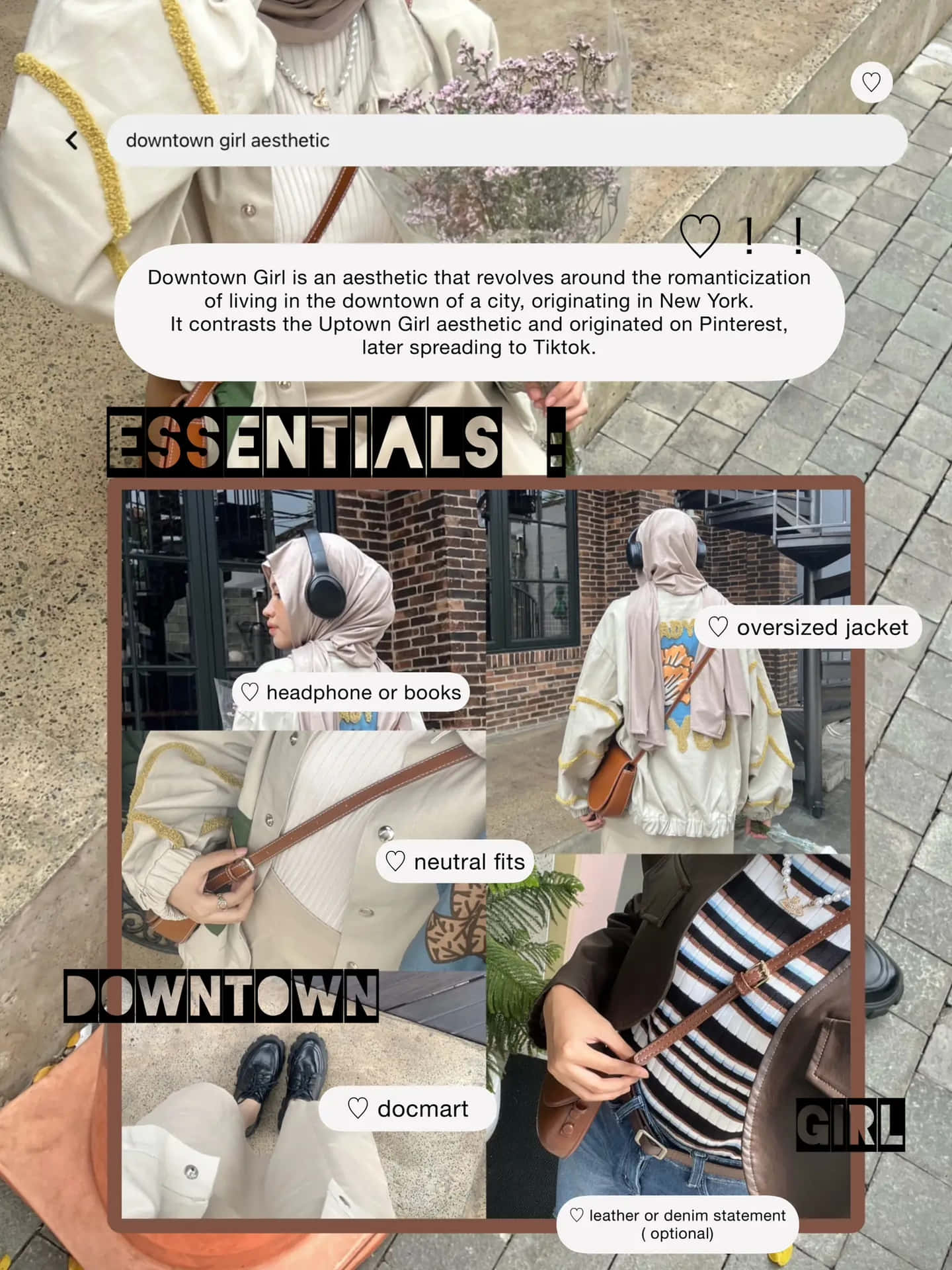 Downtown Girl Aesthetic Collage Wallpaper