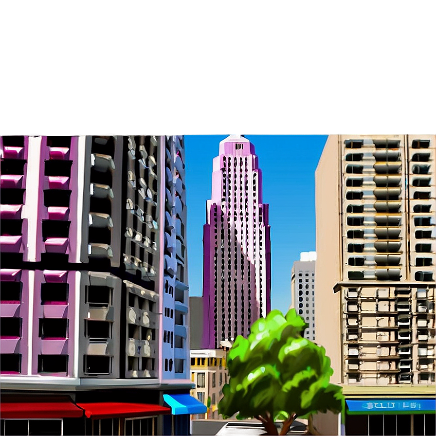 Downtown Landscape Artwork Png Ten90 PNG