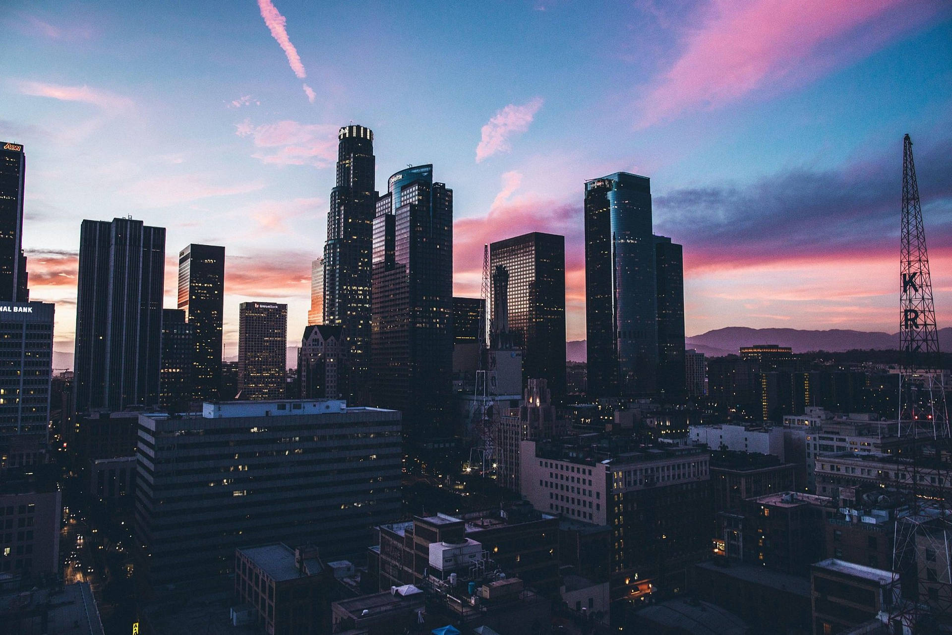 Downtown Los Angeles Sunset Wallpaper