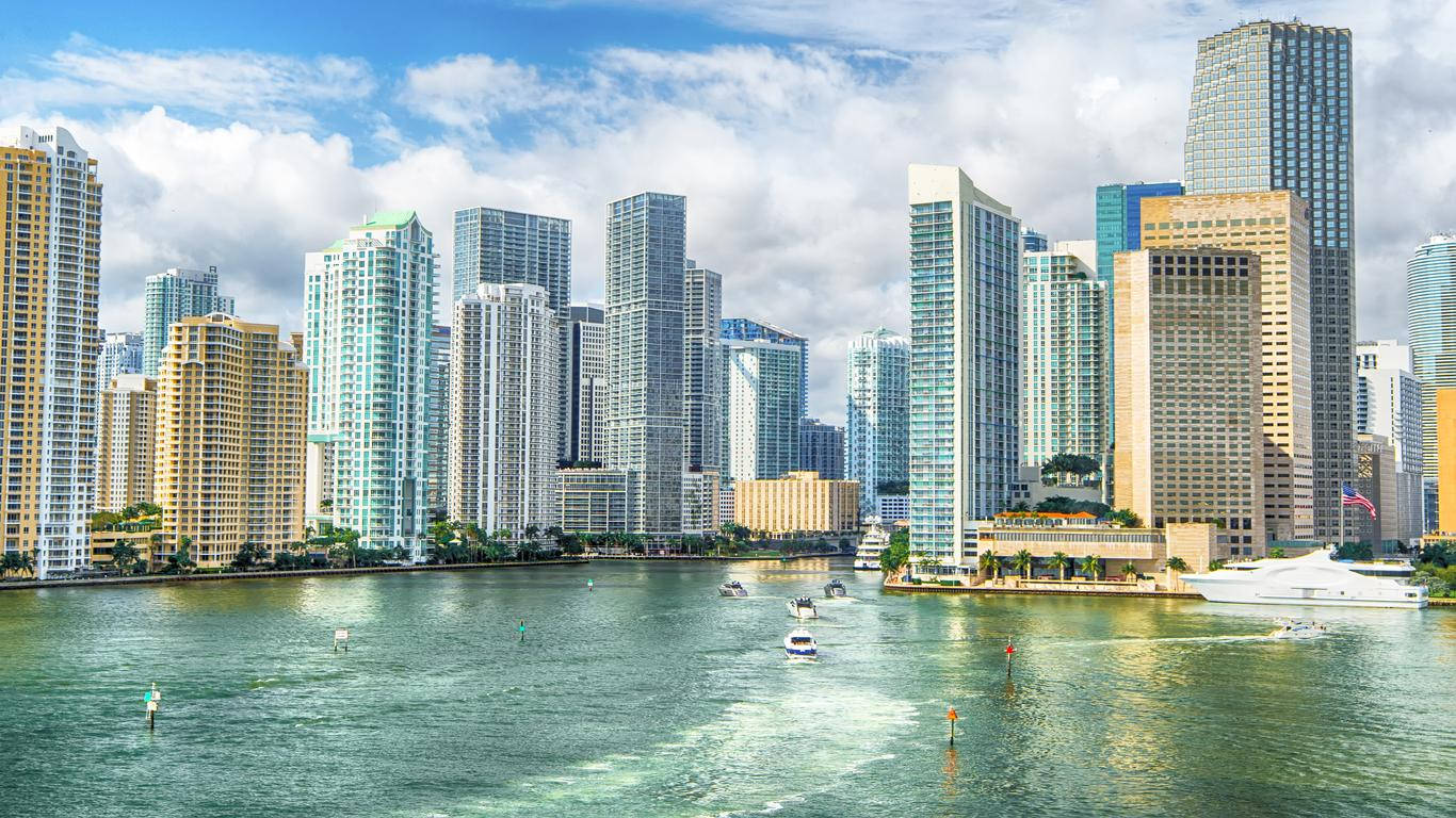 Downtown Miami Florida City Skyline Wallpaper