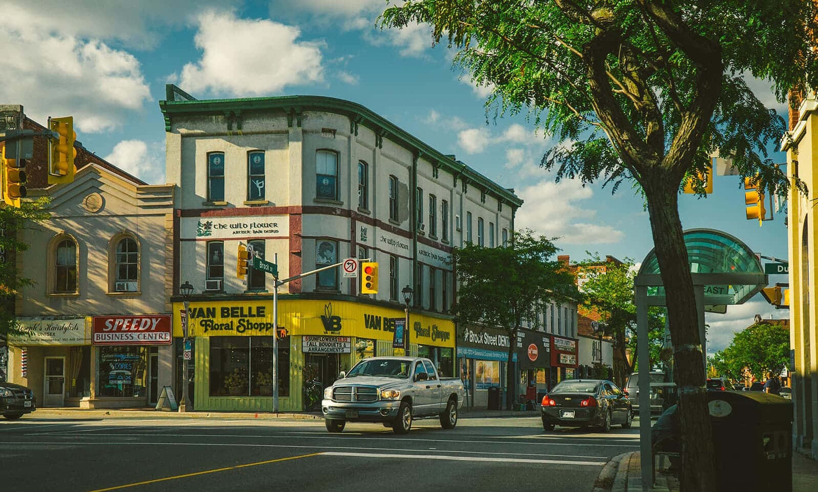 Downtown Whitby Street Scene Wallpaper