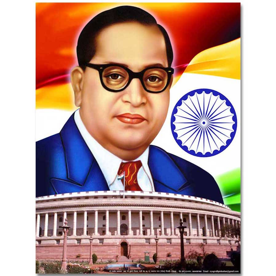 Download Dr Babasaheb Ambedkar With Indian Flag And Building ...