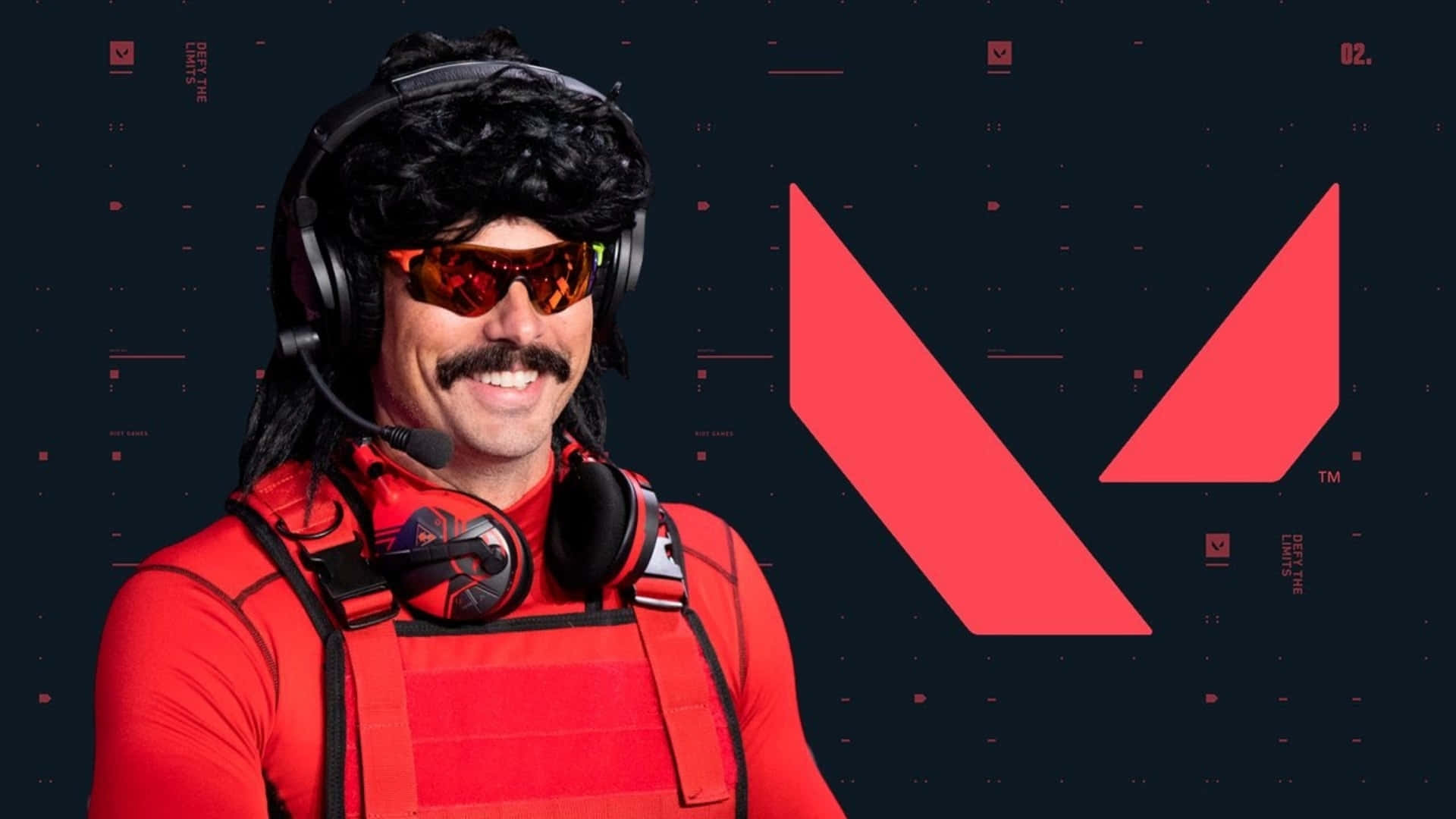 Dr Disrespect With Valorant Logo Wallpaper