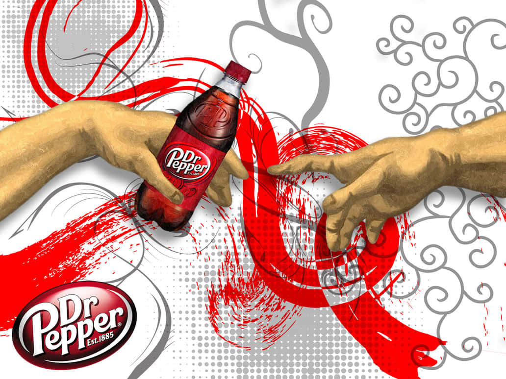 Unamano Che Afferra Una Bottiglia Di Dr Pepper Sfondo