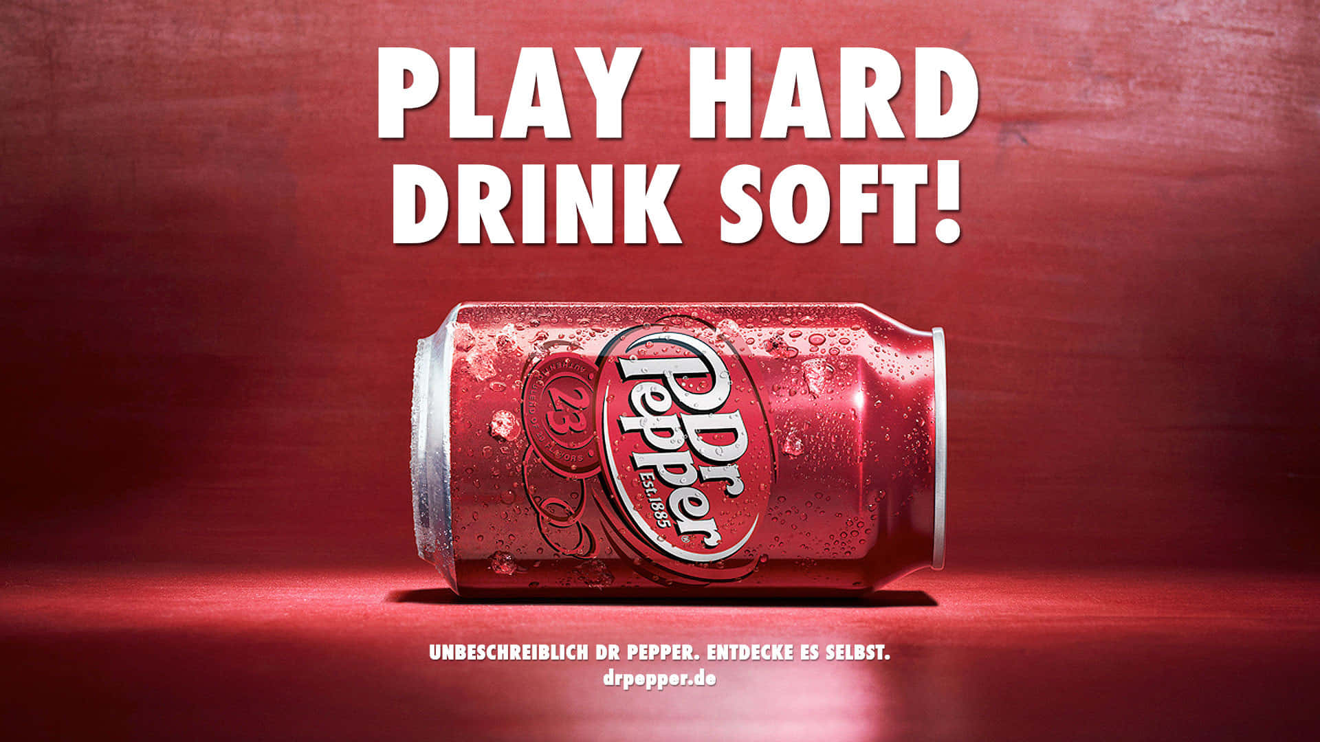 A Can Of Pepsi With The Words Play Hard Drink Soft Wallpaper