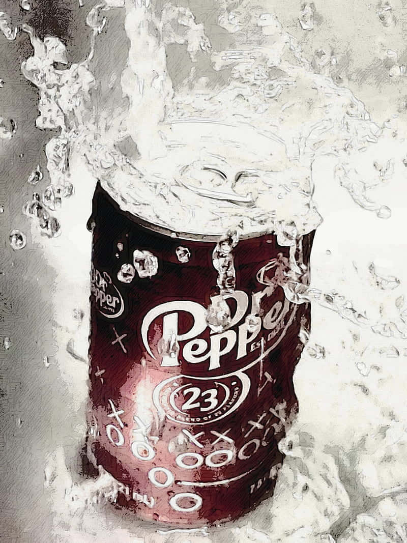 Unalata De Pepsi Con Agua Salpicando Fuera De Ella. Fondo de pantalla