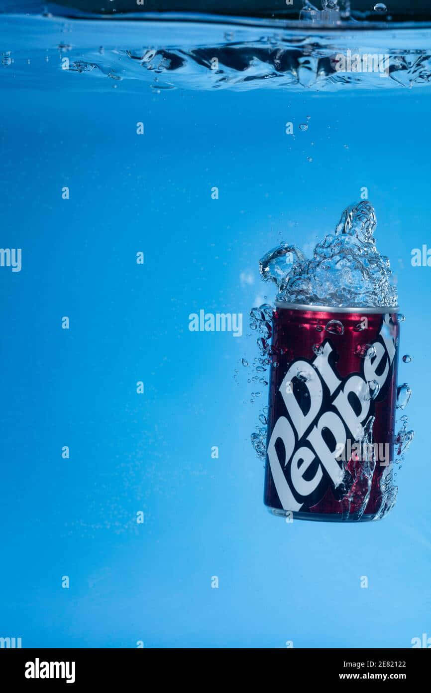 Dr Pepper Can In Water - Stock Image Wallpaper