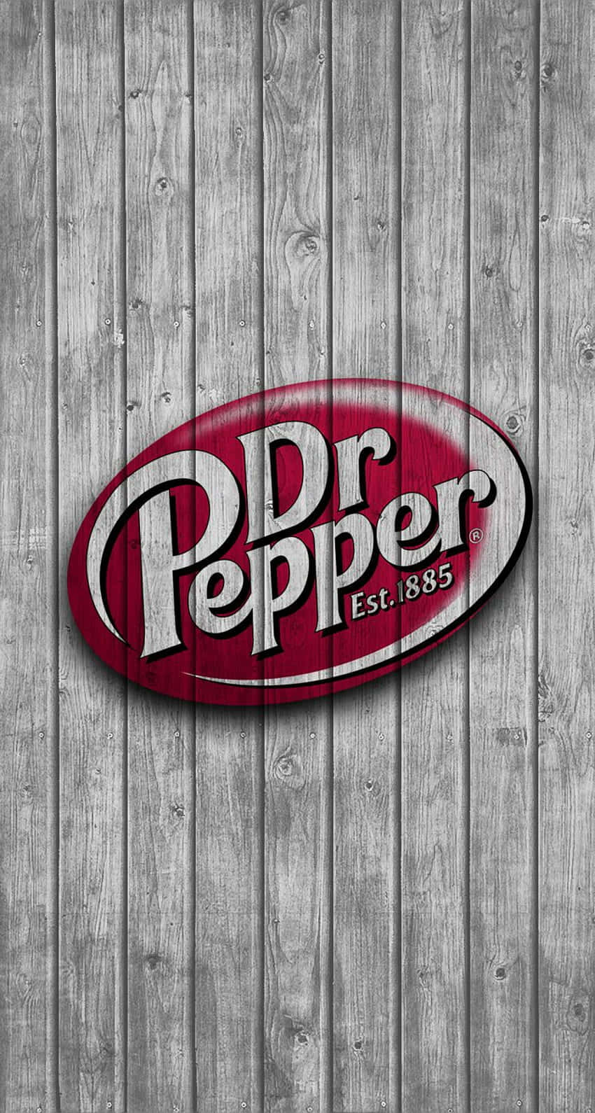 A Logo For Dr Pepper On A Wooden Wall Wallpaper