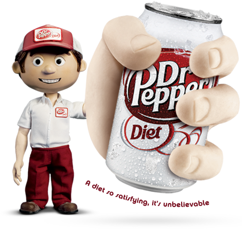 Dr Pepper Diet Can Character Promotion PNG