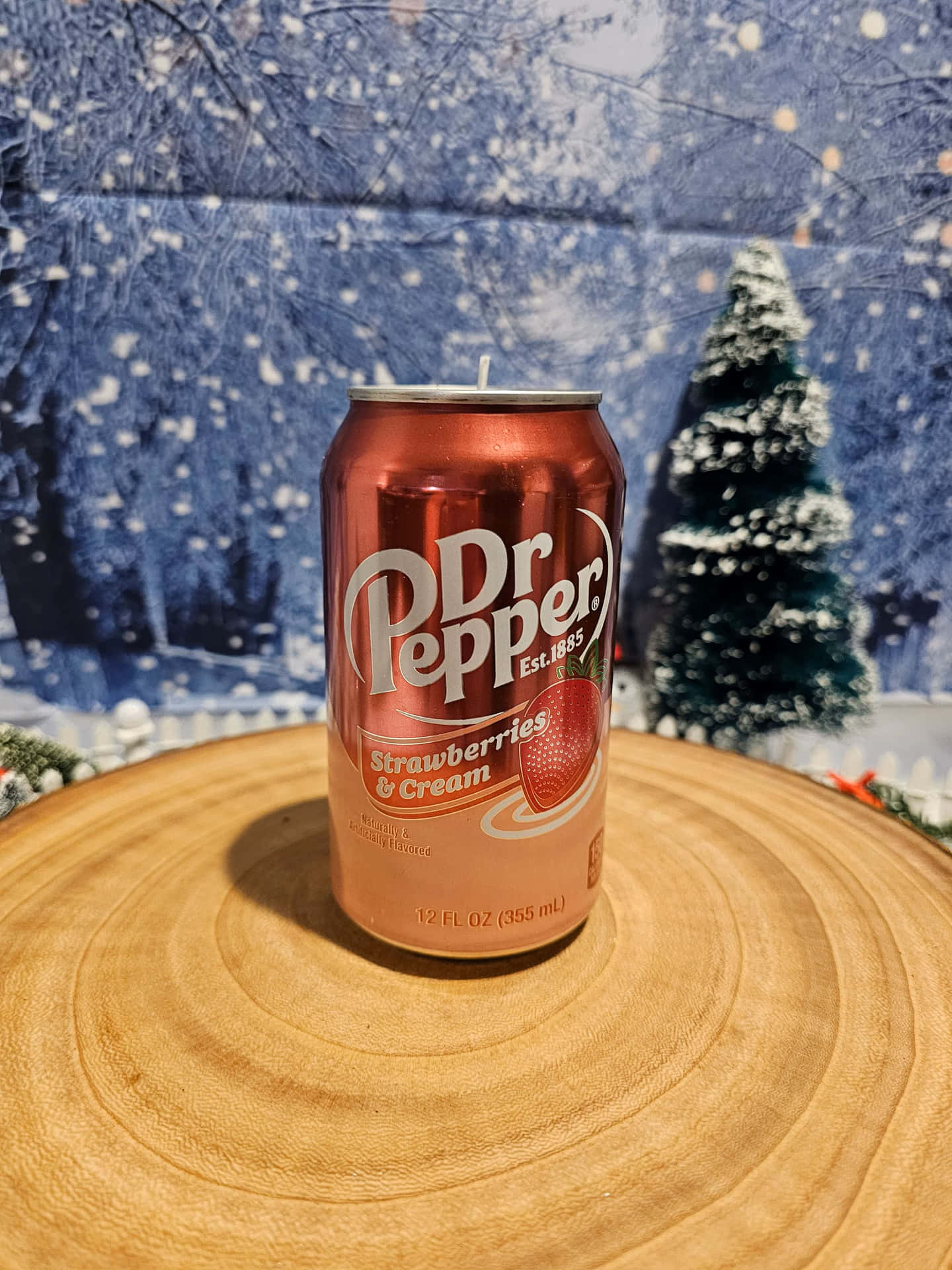 Dr Pepper Strawberries Cream Winter Backdrop Wallpaper