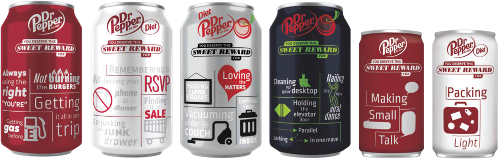 Dr Pepper Sweet Reward Campaign Cans PNG