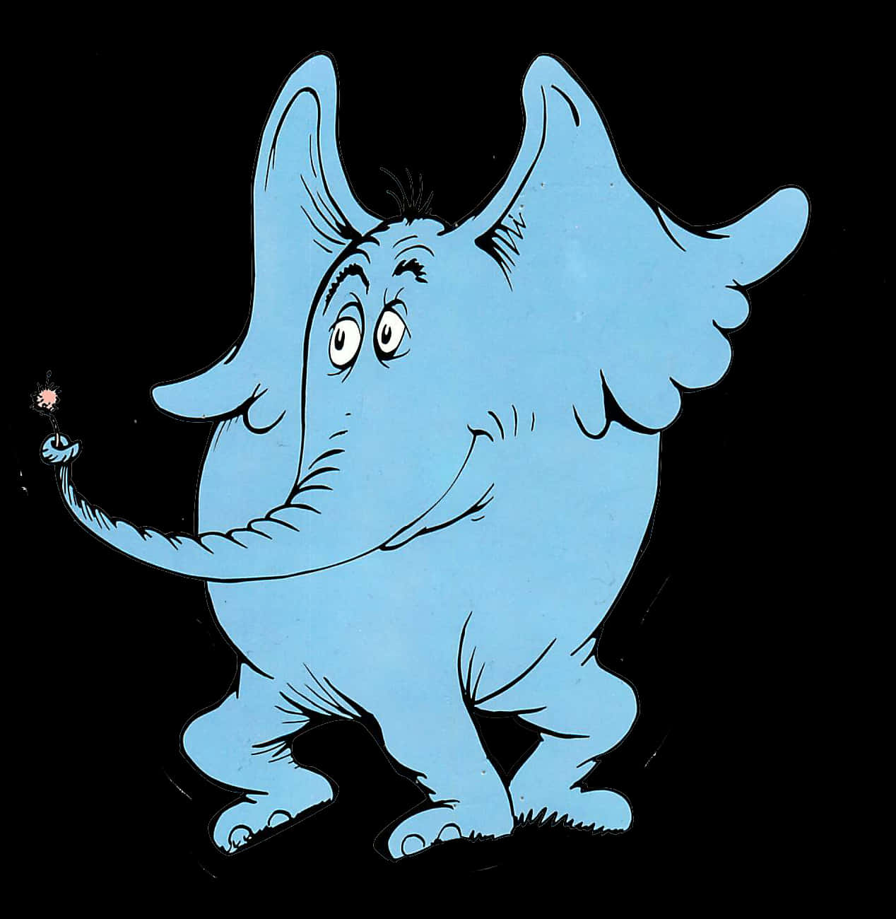 Dr Seuss's Elephant With A Flower In His Mouth Wallpaper