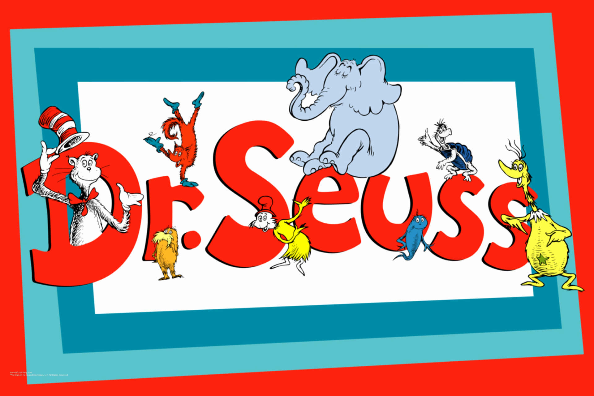 Dr Seuss Logo With A Cat In The Hat Wallpaper