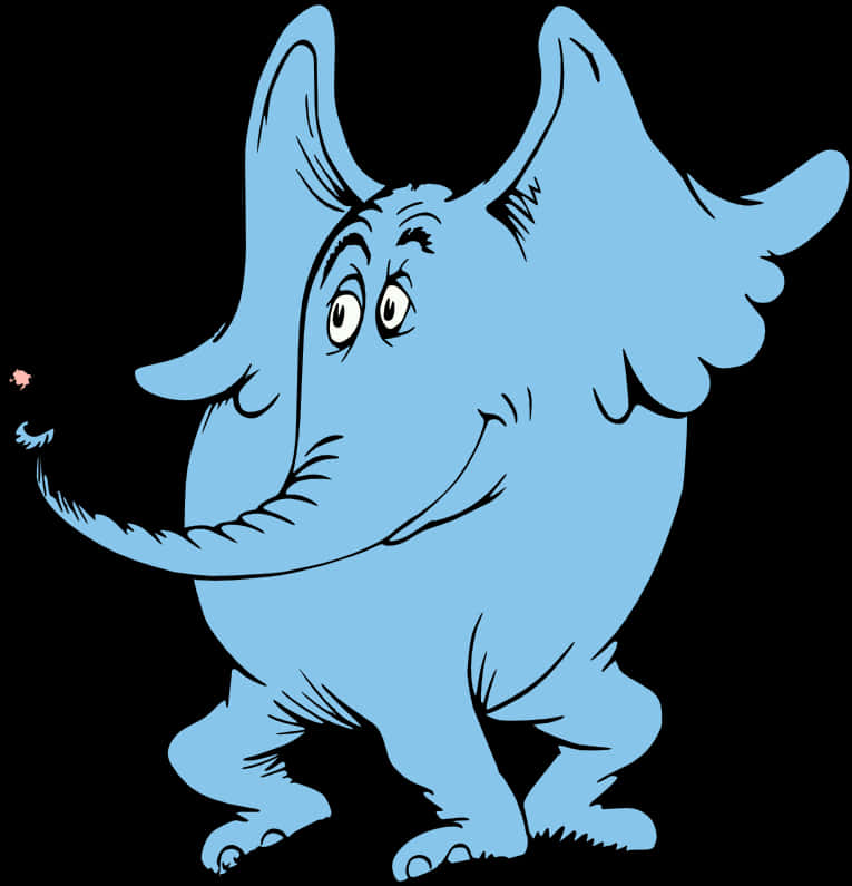 Dr Seuss Blue Elephant Character PNG
