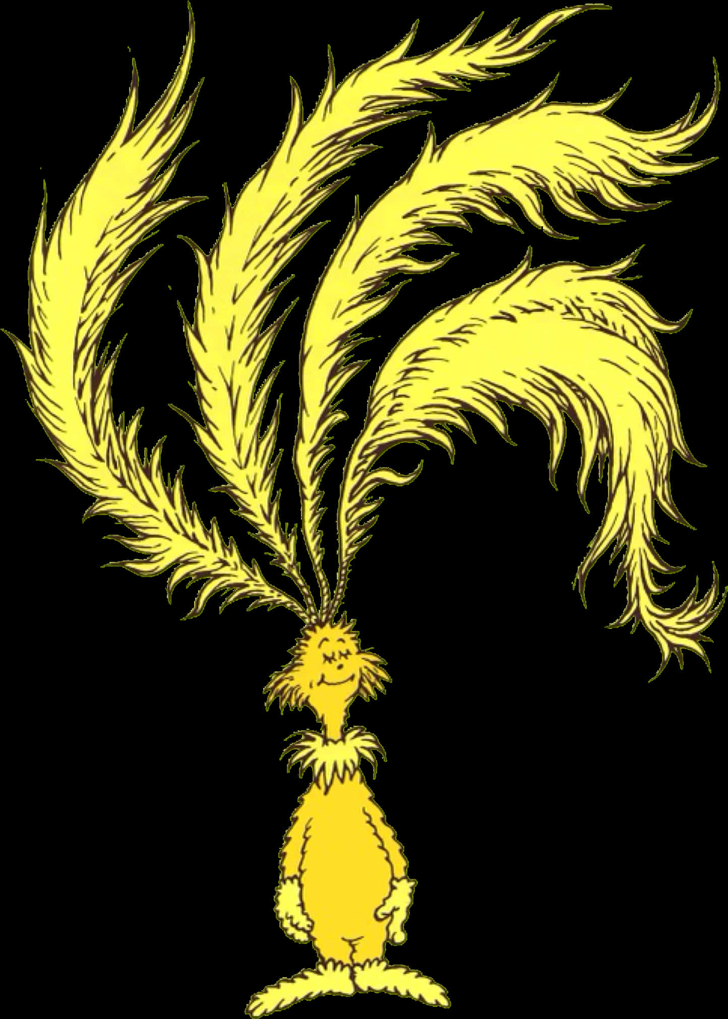 Dr Seuss Character With Feathers PNG
