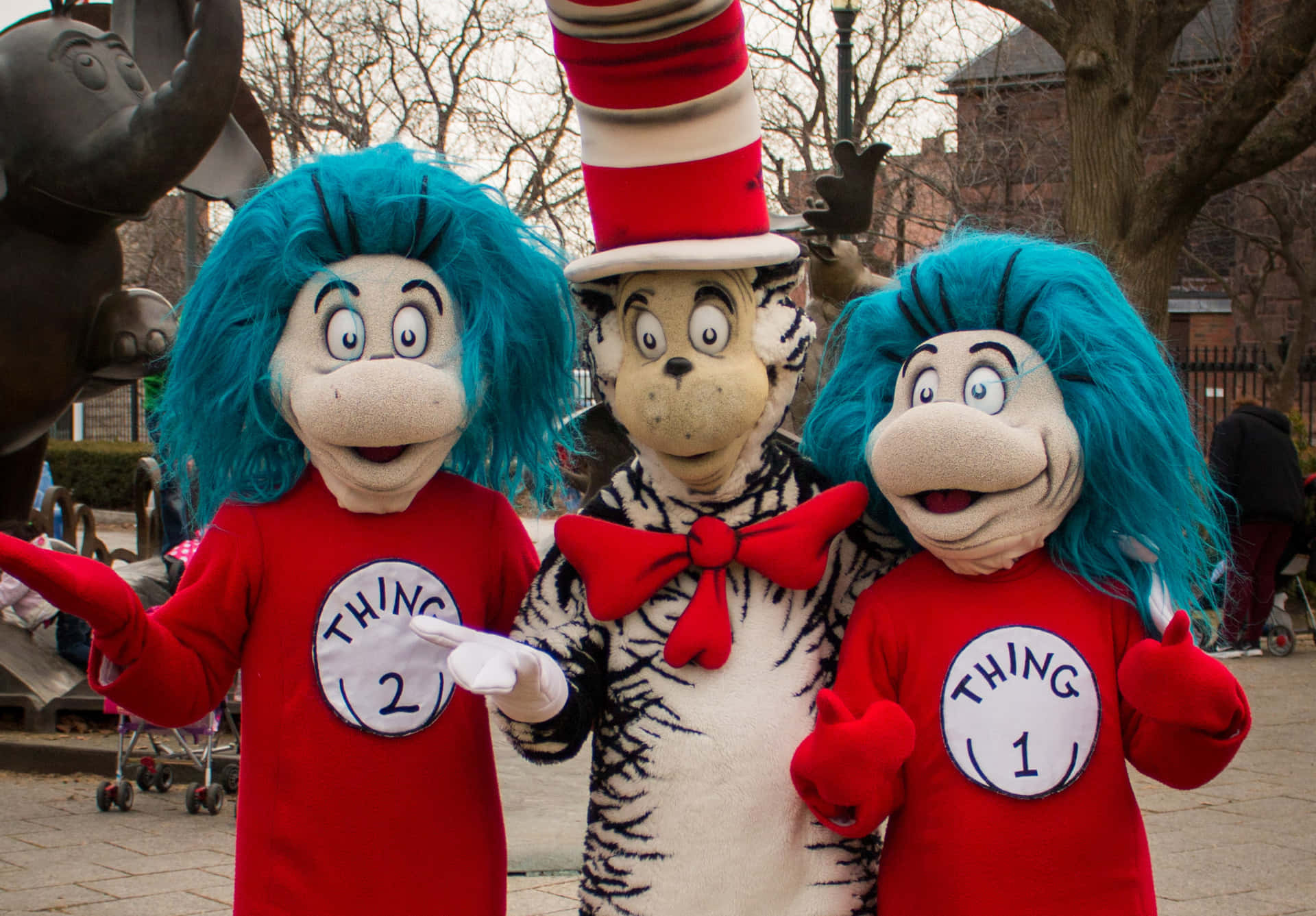 Dr. Seuss Personages Buiten Achtergrond