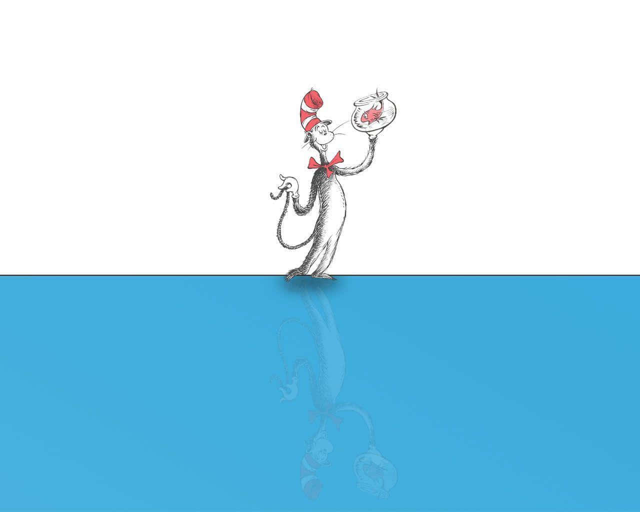 Elgato Ensombrerado Por Dr. Seuss Ilustración Genial Fondo de pantalla