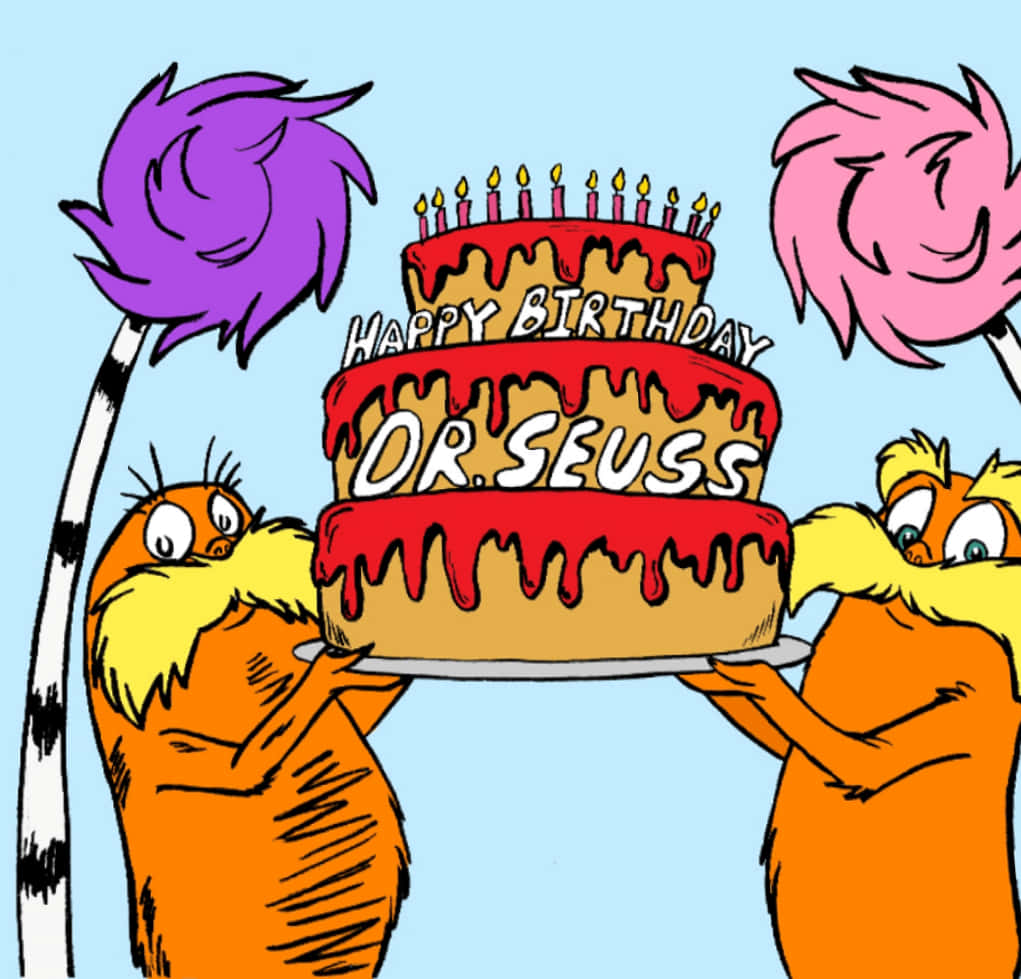 Bigliettodi Auguri Per Il Compleanno Di Dr. Seuss. Sfondo