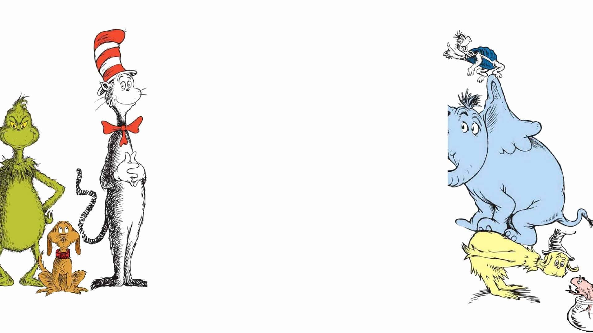 Personaggidel Dr. Seuss In Una Cartone Animato Sfondo