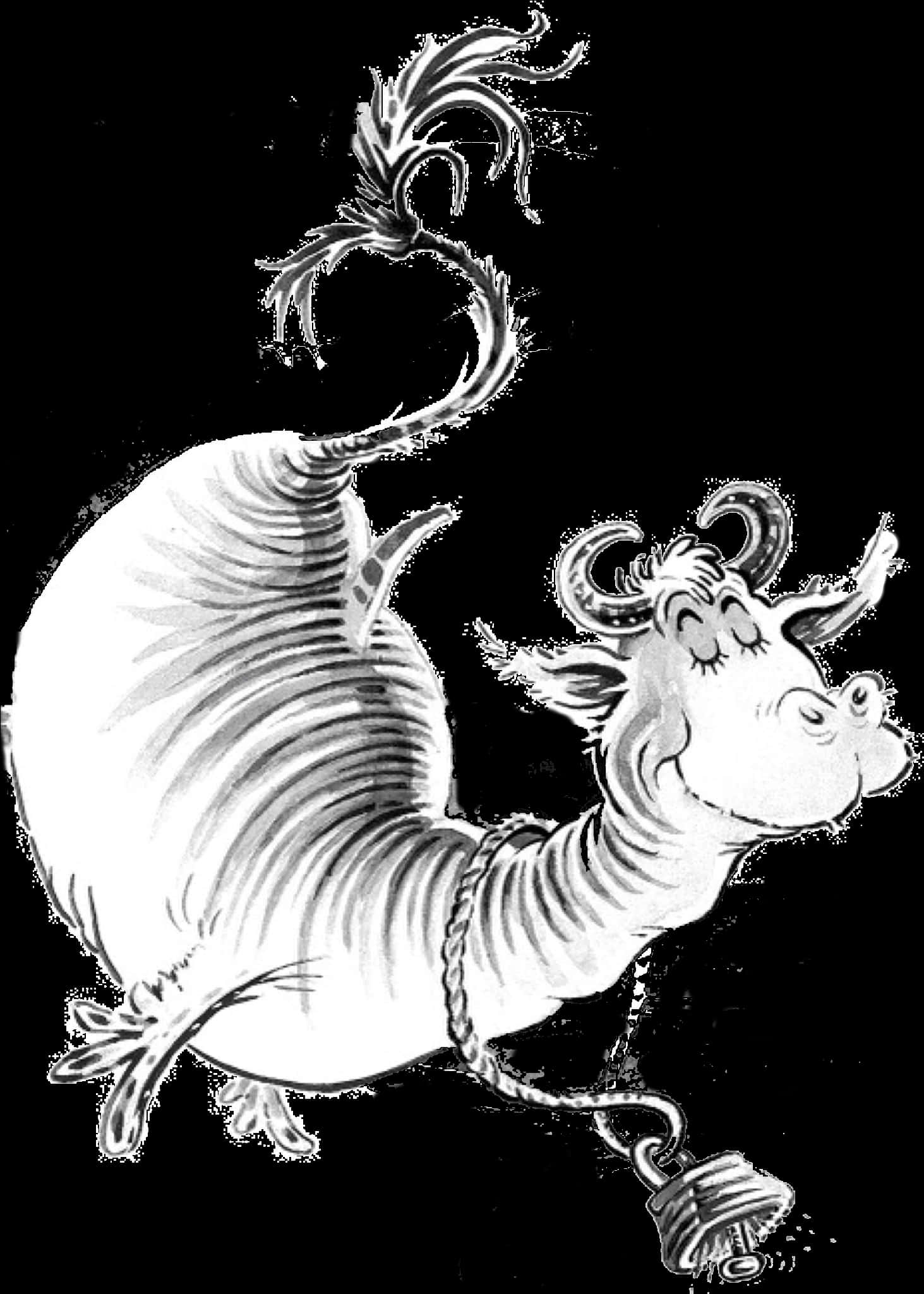 Dr Seuss Whimsical Creature Illustration PNG