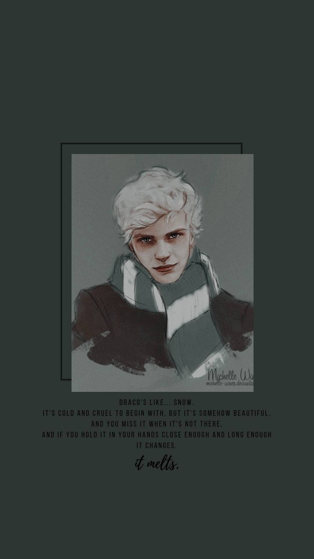 Draco Malfoy Slytherin Colors Fan Art Aesthetic Background