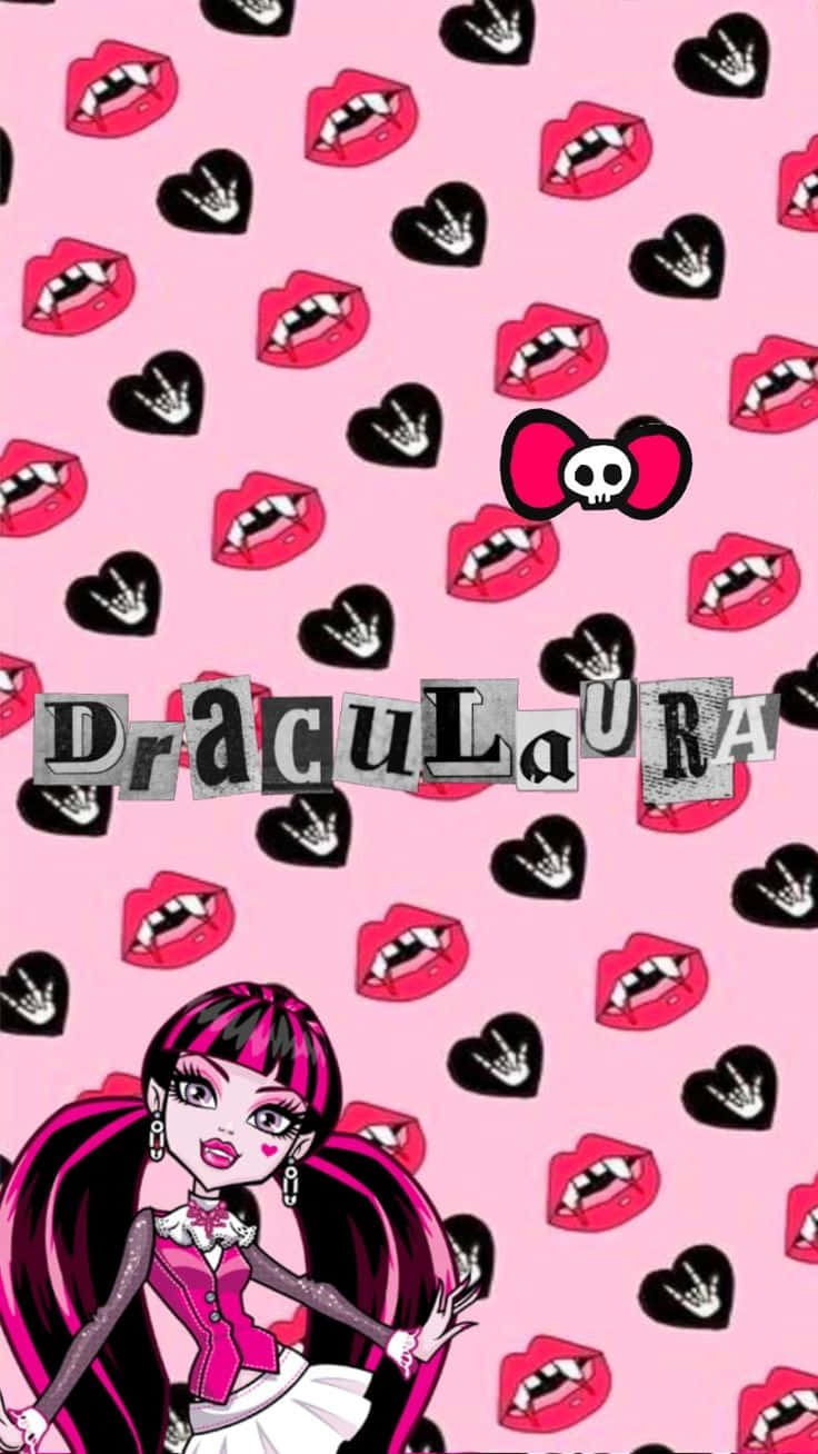 Draculaura Monster High Pattern Wallpaper