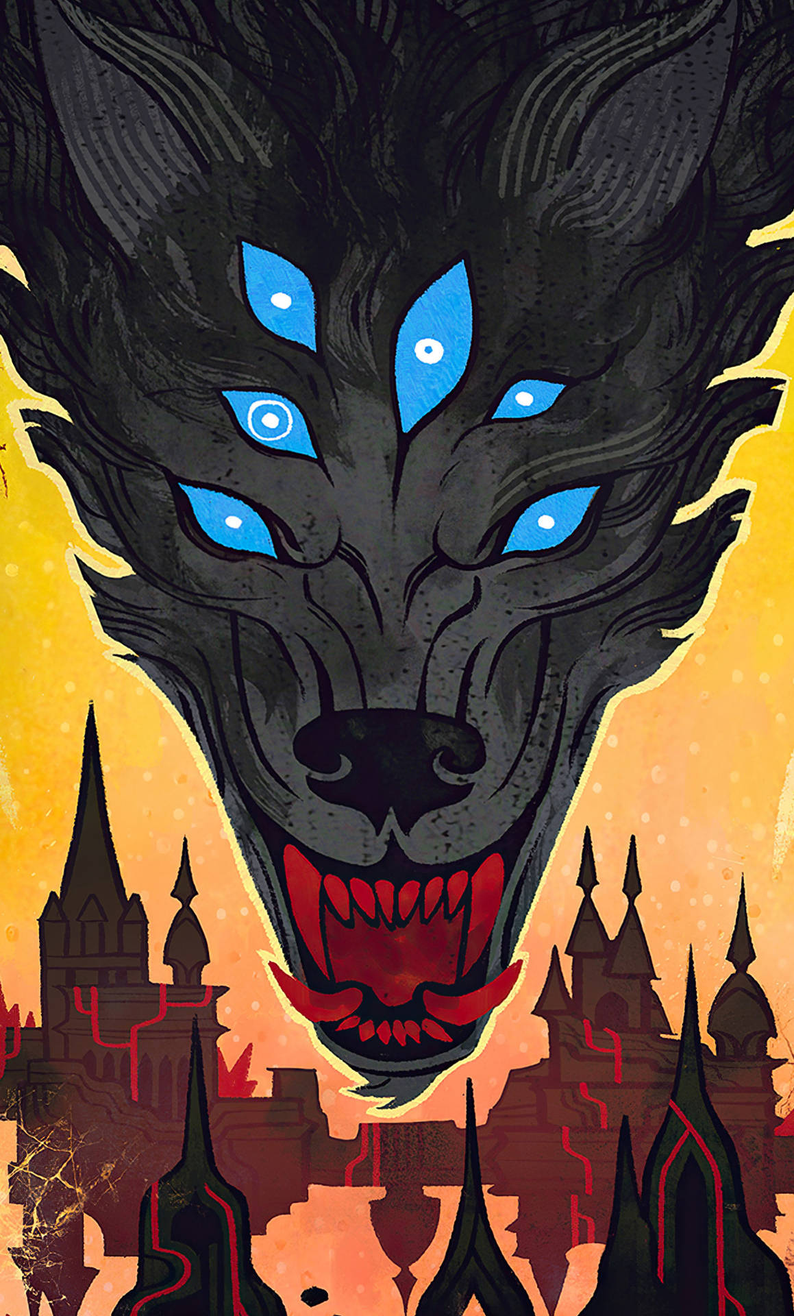 Pride Daemon And Multi-eyed Wolf In Dragon Age Phone Wallpaper