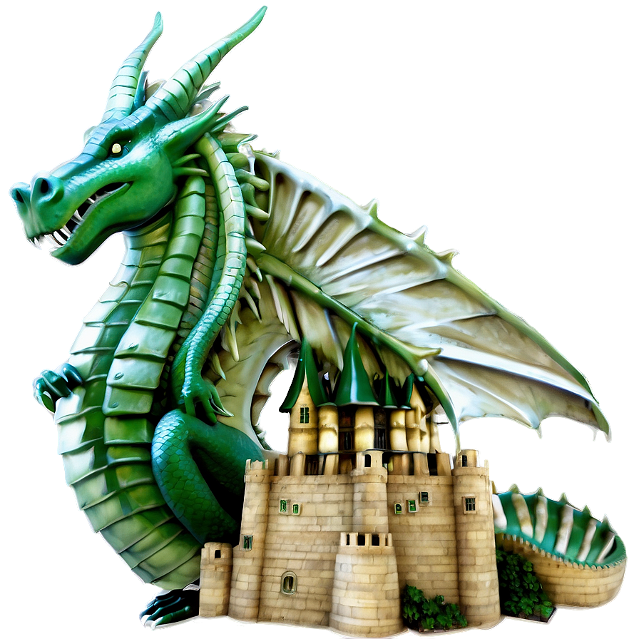 Dragon And Castle Png 05032024 PNG