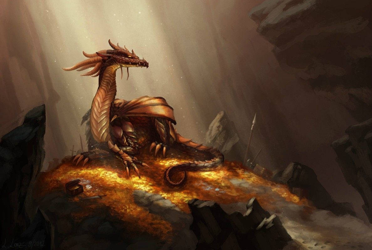 Hoard of Dragon's Gold in Dungeons and Dragons Wallpaper