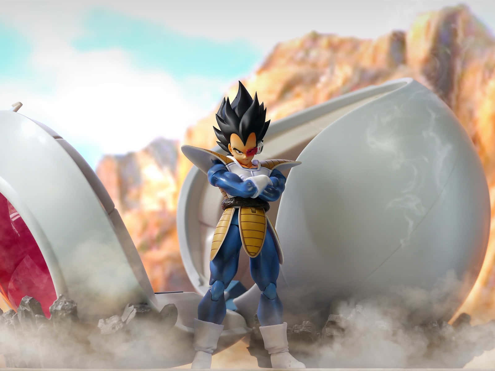 Dragekugle 3d Anime Tapet: Se Son Goku og hans venner sparke rumudstyr rundt på hele skærmen! Wallpaper