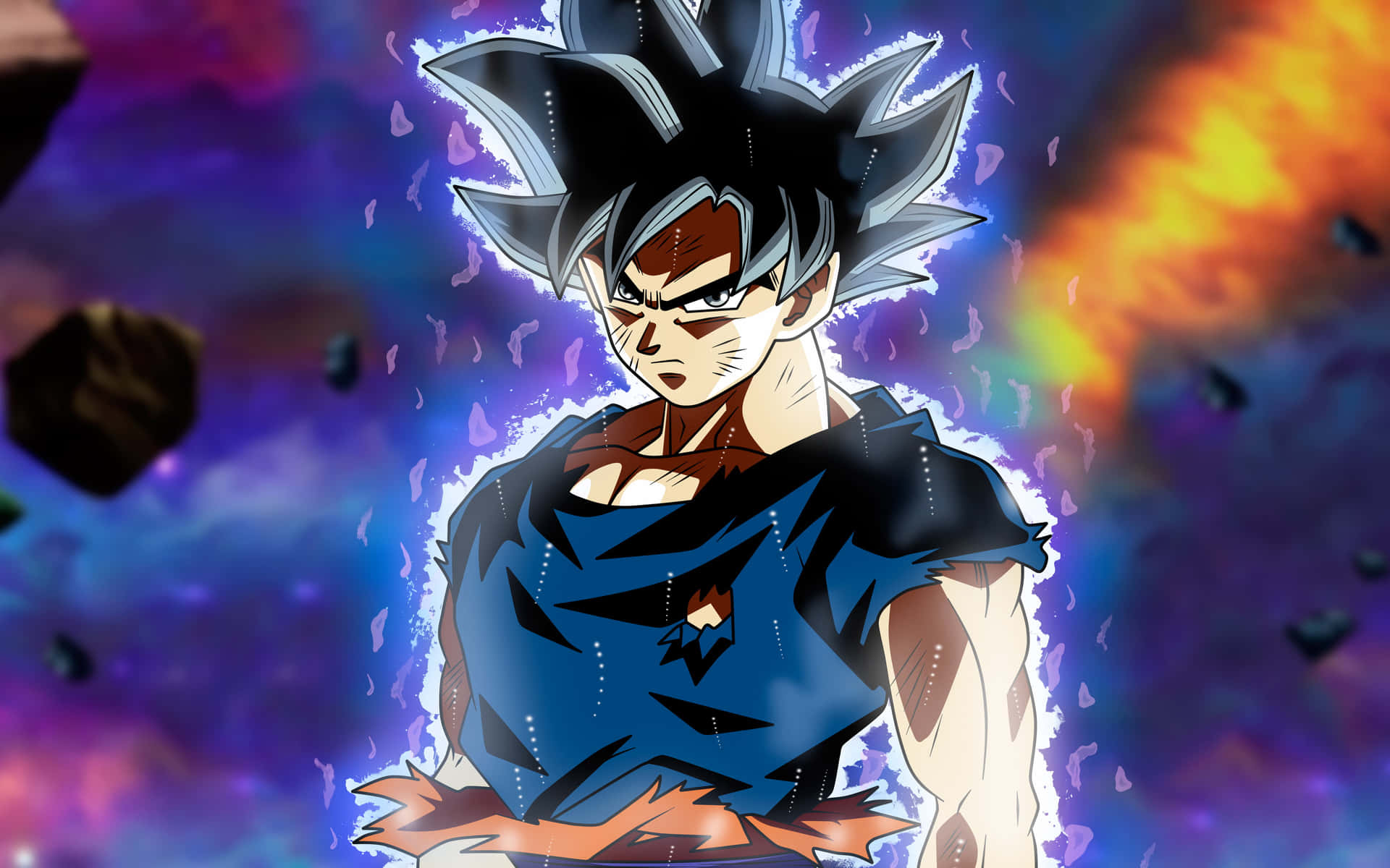 Goku powers up to Super Saiyan Blue