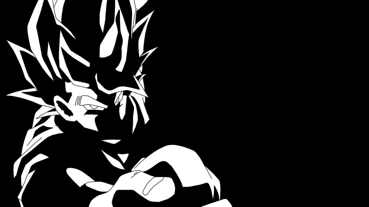 Show your power with Super Saiyan Level with Dragon Ball Black and White Wallpaper