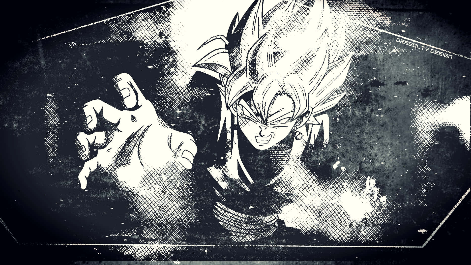 Unleash your inner power with Dragon Ball Black and White Wallpaper