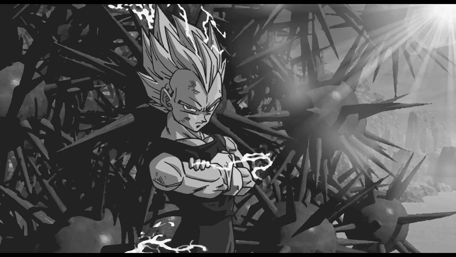 Tap Into Your Inner Superpower with Dragon Ball Black And White Wallpaper