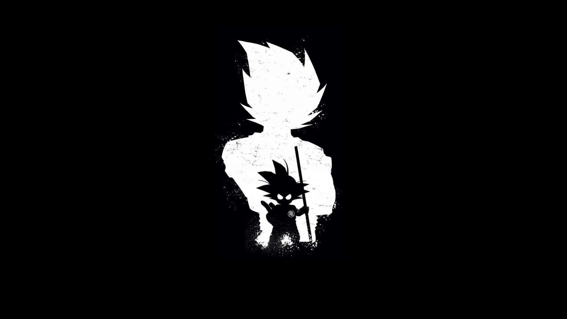 Exciting Action of Dragon Ball Black and White Wallpaper