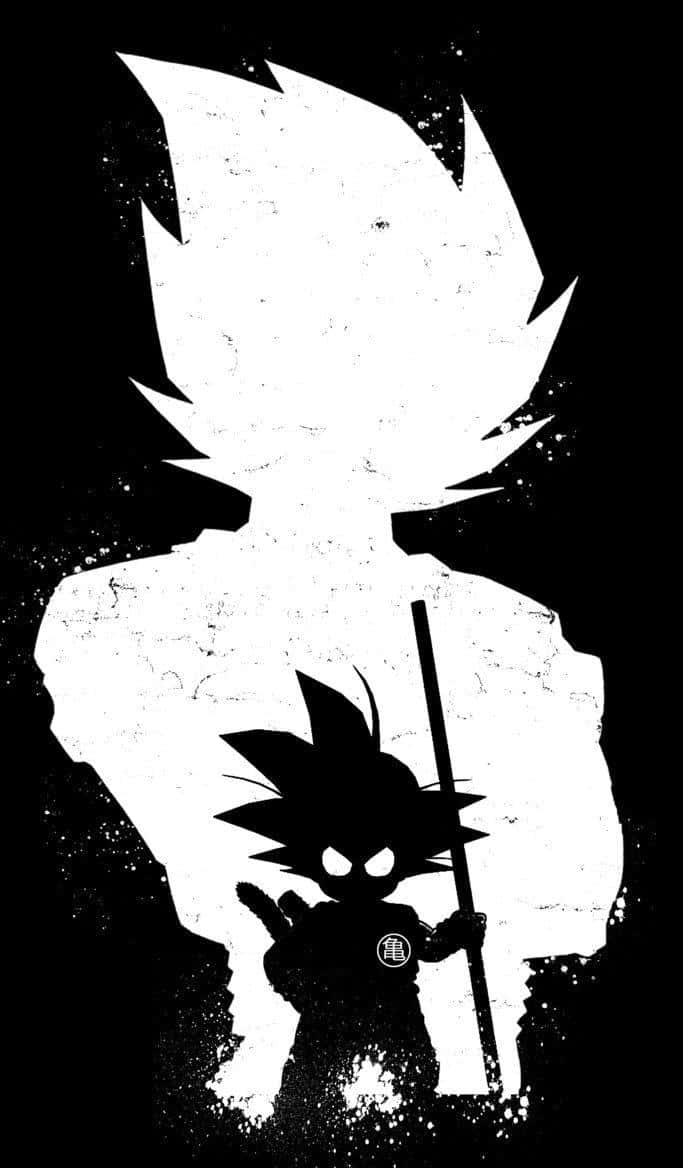 Experience the thrilling world of Dragon Ball in black and white Wallpaper