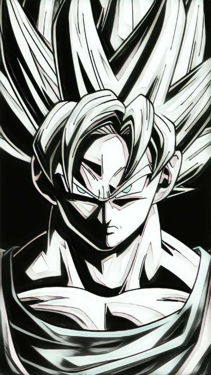 Embrace the Power of Dragon Ball Black and White Wallpaper