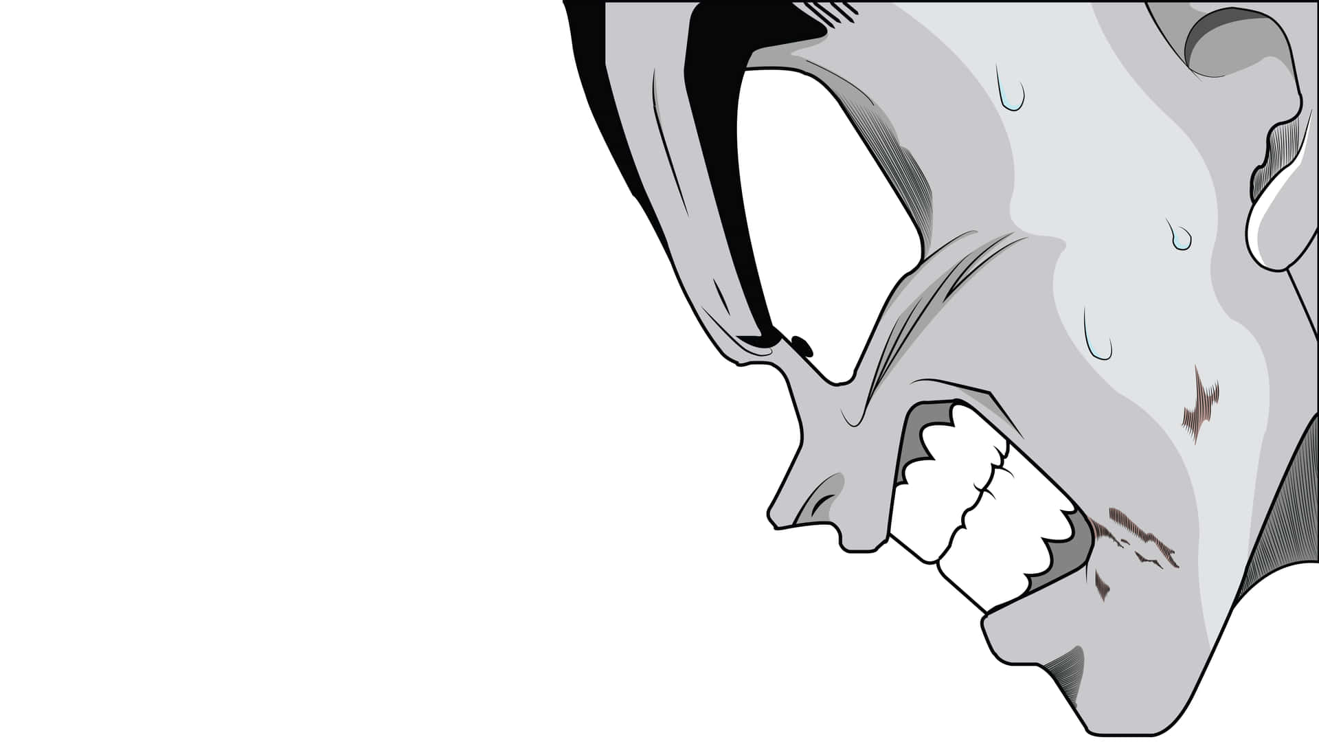 Goku battles evil with his black and white Dragon Ball Wallpaper