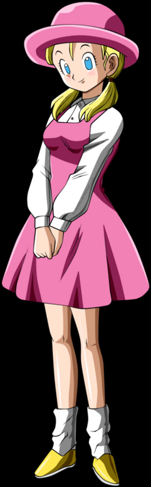 Dragon Ball Characterin Pink Dress PNG