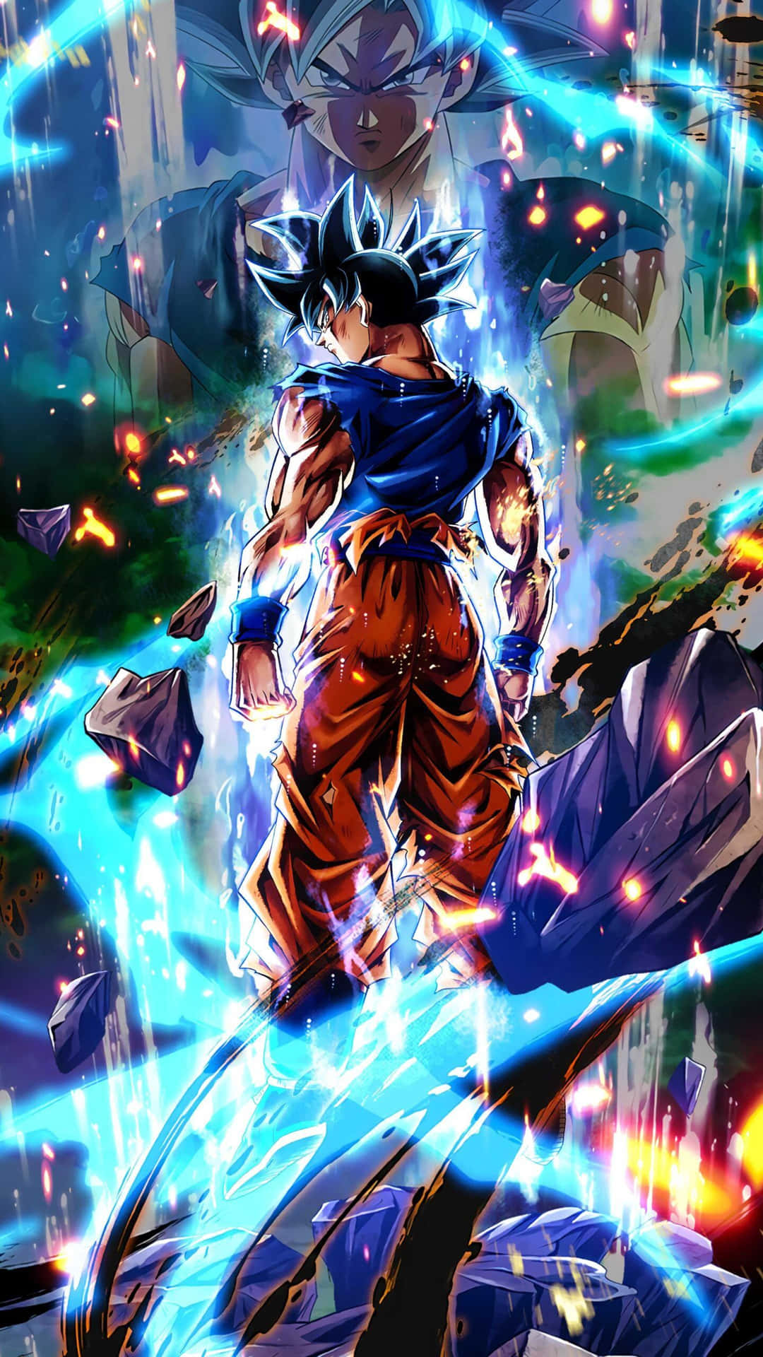 Goku udtrykker sit ultra instinktmagus magt Wallpaper