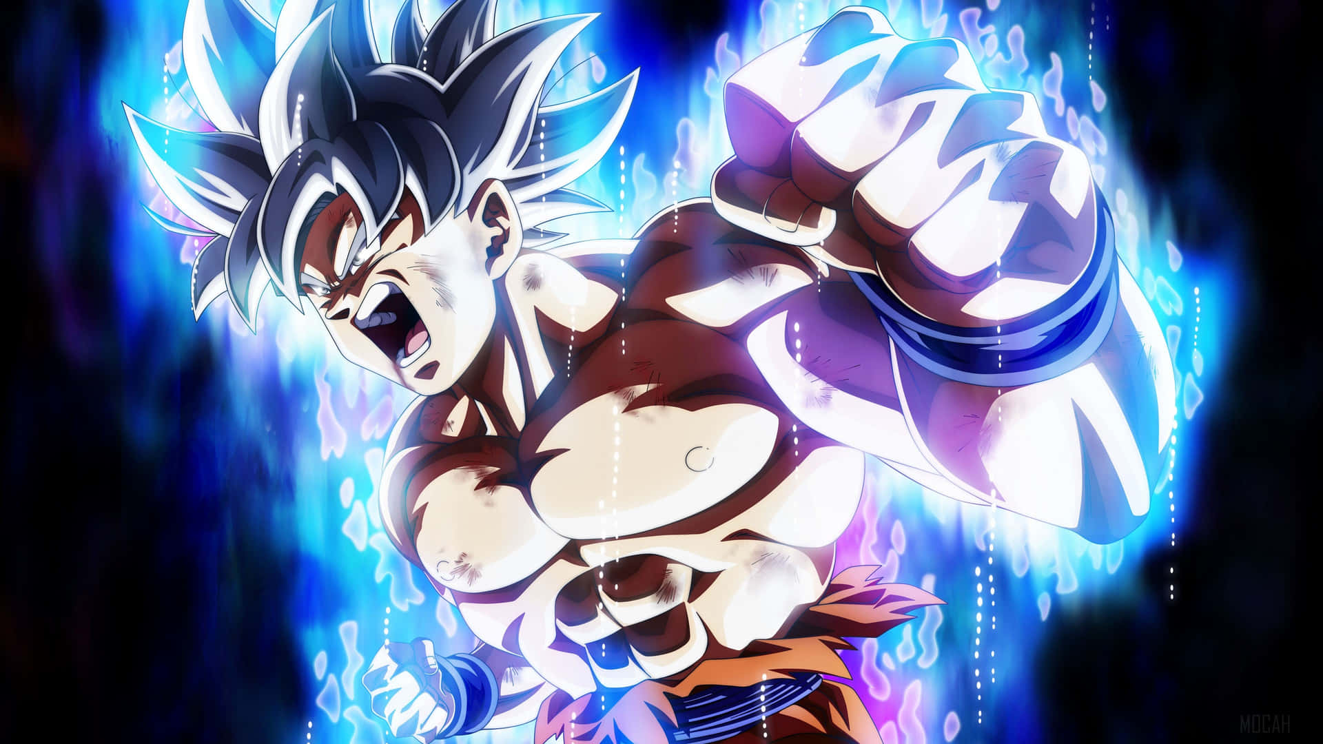 Goku udløser Ultra Instinkt i episk kamp Wallpaper