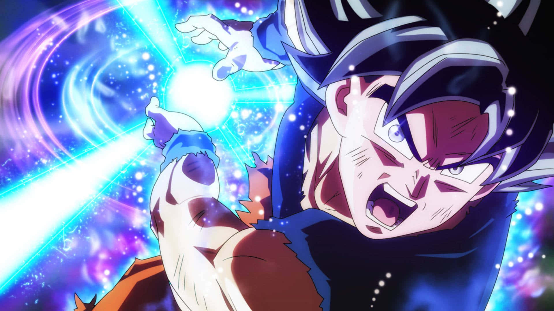 Goku transformerer til Ultra Instinkt i den animererede klassiker Dragon Ball Z Wallpaper