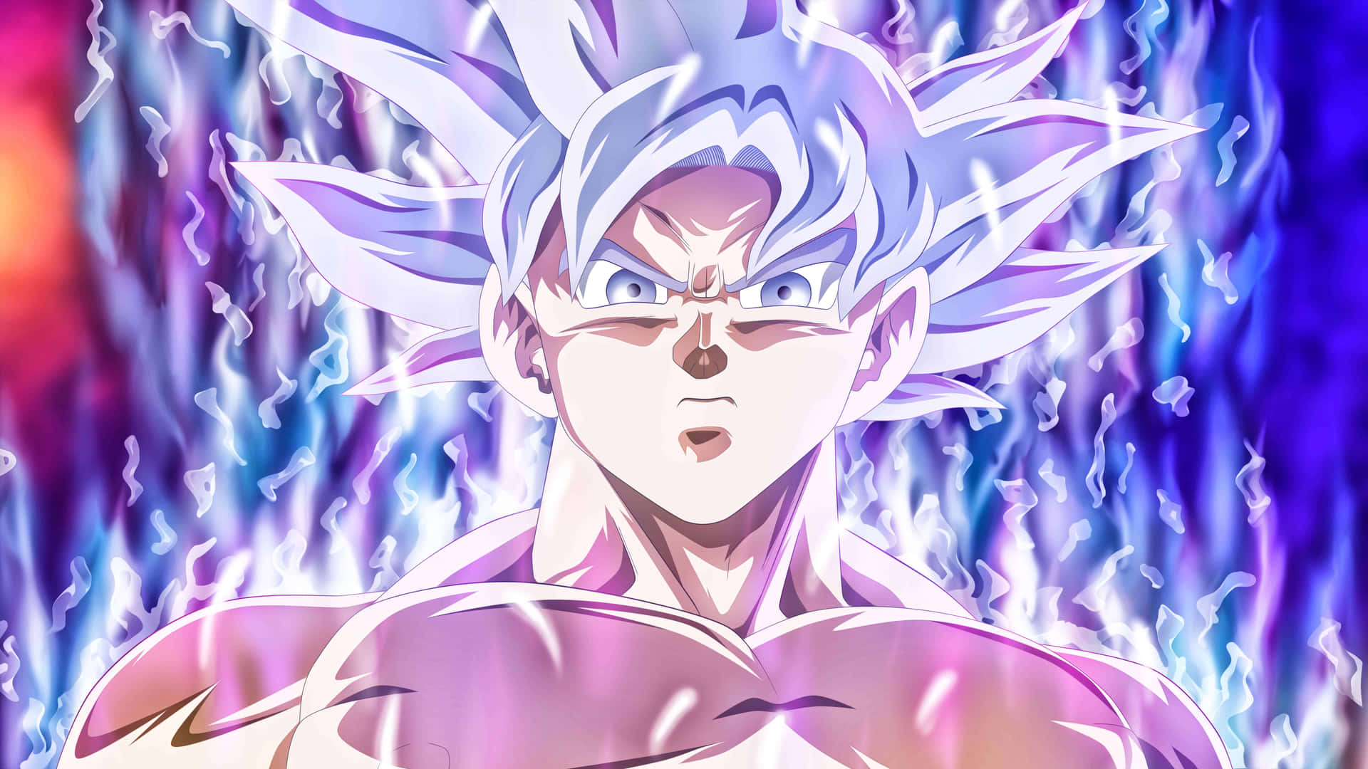 Drøm om den ultimative magt med Gokus Ultra Instinktform på dine tapeter. Wallpaper