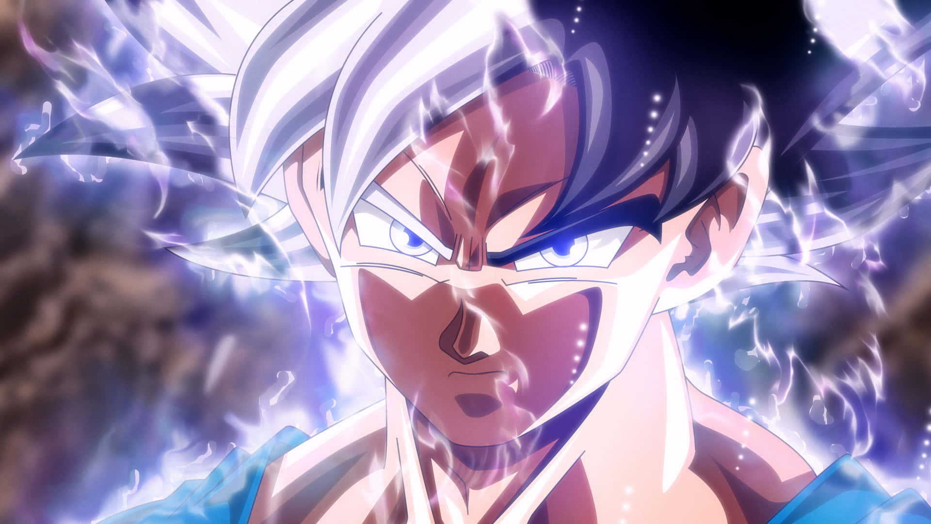Retratode Goku En Estado Ultra Instinto De Dragon Ball. Fondo de pantalla