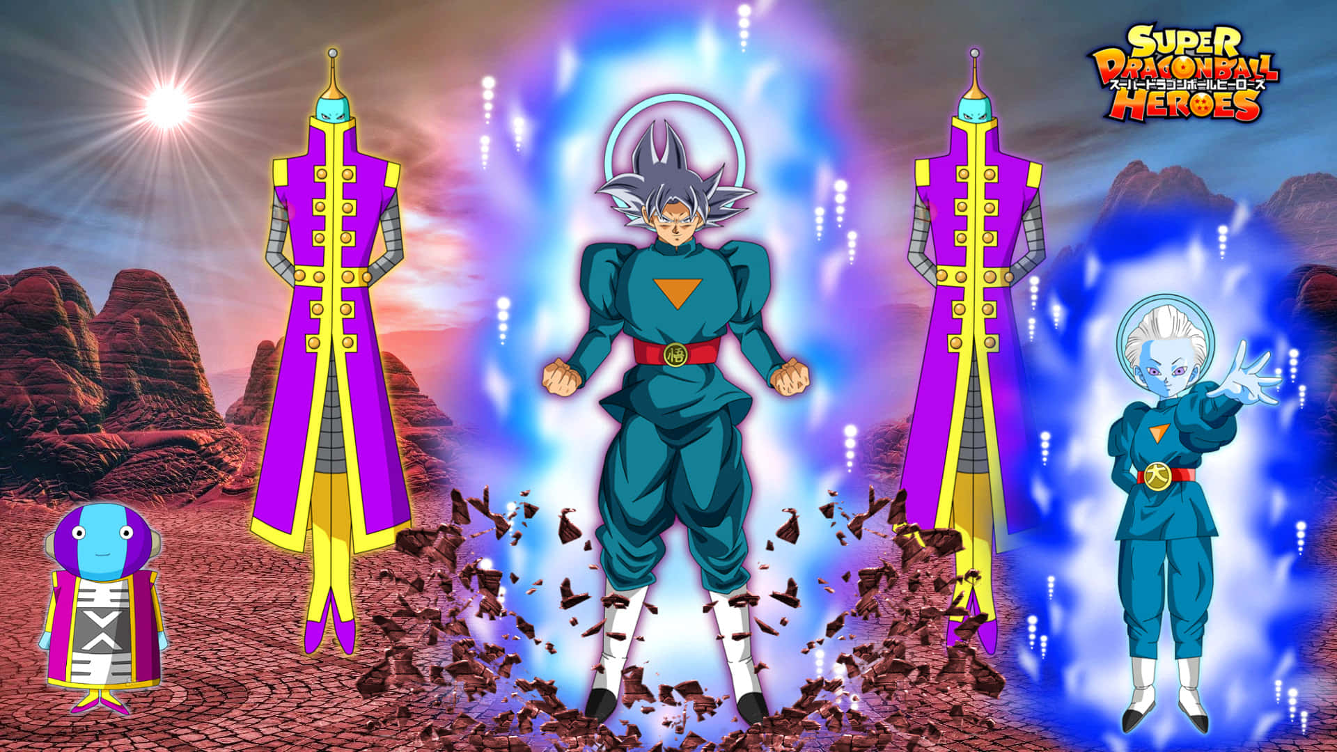 Super Saiyan 4 Gogeta unleashes his ultimate power in Dragon Ball Heroes Wallpaper