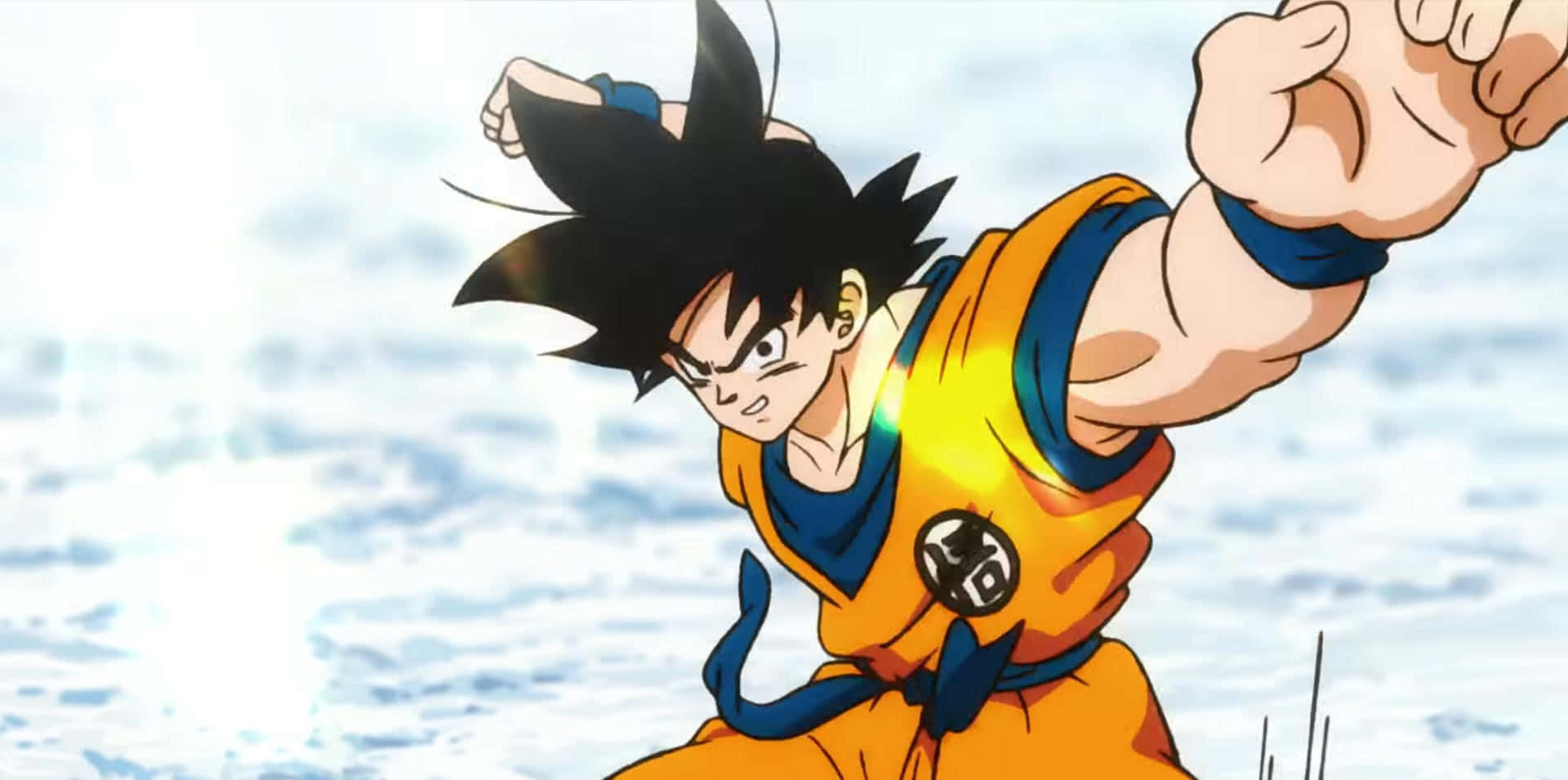 Laestrella De Las Películas De Dragon Ball, Goku, Está Listo Para La Aventura. Fondo de pantalla